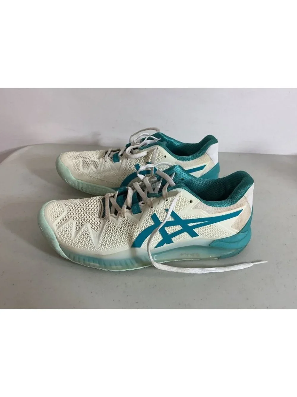 Asics Gel Resolution Tennis Shoes Sneakers White Lagoon Womens 8.5